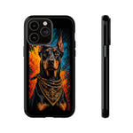 Doberman Bandana Portrait Tough Phone Case - Color Splash