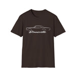 1965 Bonneville Classic Car Outline T-Shirt Line Art Silhouette Emblem Car Fan Gift