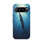 Barracuda Silhouette Phone Case, Sunlit Marine Art Tough Cover