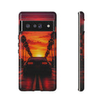 Matte Black MK4 Supra Sunset Tough Phone Case - Palm Silhouette