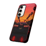 Black Camaro ZL1 Sunset Tough Phone Case - Palm Silhouette