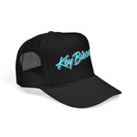 Key Biscayne Miami Trucker Hat Retro Script Snapback Neon Pastel South Florida Beach Cap