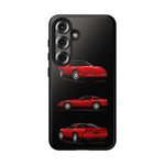 C4 Corvette Art Phone Case Red, Three-View Vector Cover, Gift