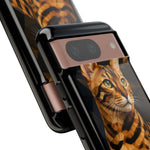 Bengal Cat Geometric Portrait Tough Phone Case - Gold Black Poly
