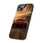 C8 ZR1 Corvette Phone Case, Red Foggy Coastal Road Cover