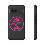 Neon Pink Bonsai Tree Phone Case Glow Zen Tough Case