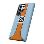 Blue Orange 20 Retro Endurance Racing Stripe Tough Phone Case Cover