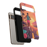 Retro Runner Sunset phone case | 80s Vaporwave jogging design
