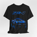 Blue ZR1 C8 T-Shirt Red Mid-Engine American Supercar Tee