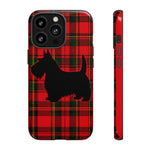 Scottish Terrier Silhouette Plaid Art Tough Phone Case