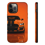 Orange Mustang Art Phone Case, GT500 American Muscle Car Tough Cover for Male