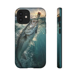 Striped Bass Phone Case, Sunset Topwater Strike Cover for Anglers