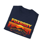 Foxbody Retro Sunset Car T-Shirt Classic Muscle Graphic Pony Car Tee