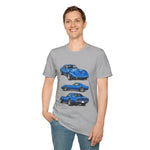 Blue 1973 Corvette Illustration T-Shirt | Classic Sports Car Trio
