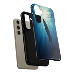 Barracuda Silhouette Phone Case, Sunlit Marine Art Tough Cover