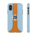 Blue Orange 20 Retro Endurance Racing Stripe Tough Phone Case Cover