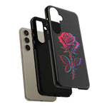 Glitch Rose Neon Phone Case Vaporwave Tough Cover