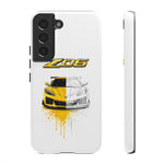 Z06 Corvette Phone Case, Yellow Sketch Reveal Chrome Cover