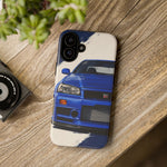 R34 Skyline GT-R Bayside Blue Tough Phone Case for 90s JDM Fans