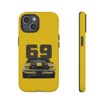 1969 Camaro Z28 Yellow Front View Muscle Car Tough Phone Case