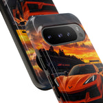 Orange C8 Z06 Flat Plane V8 Speed Art Tough Phone Case
