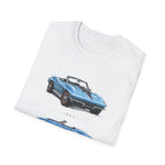 Blue Classic 1967 Corvette Convertible T-Shirt | Sports Car Illustration