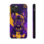 French Bulldog Pop-Art Portrait Tough Phone Case - Purple Gold