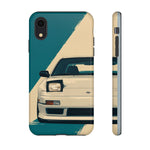 S13 Teal White Pop-up Tough Phone Case for JDM Fans