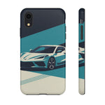 Retro Teal Sports Car C8 phone case | Tough Cases