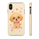 Golden Retriever Heart Eyes Kawaii Pet Dog Art Tough Phone Case