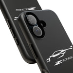 White C8 Z06 Phone Case for Chevy Fans, Tough Protective Cover