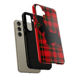 Scottish Terrier Silhouette Plaid Art Tough Phone Case