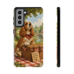 Cocker Spaniel Picnic Scene phone case | vintage dog art