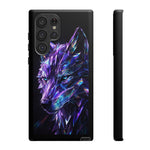 Holographic Wolf Phone Case, Fractured Prism Iridescent Cover