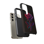 Glitch Rose Neon Phone Case Vaporwave Tough Cover