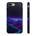 Retro Neon Mountains Phone Case | Vaporwave Galaxy Landscape