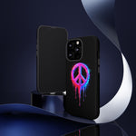 Glitch Peace Sign Phone Case, RGB Melt Digital Art Tough Cover, Gift