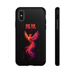 Glitch Phoenix Rising Art Tough Phone Case - Orange Pink Neon