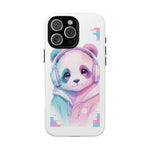 Pastel Panda Phone Case, Glitch Color Block Cover