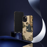 Zen Garden Cat Phone Case, Sand Spiral Japanese Art Cover