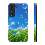 Bubbles Over Grass phone case | Tough Cover