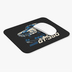 GT-350 Shelby Mustang Mouse Pad Retro Fastback Muscle Car White Blue Stripes