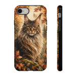 Maine Coon Forest King Watercolor Art Tough Cat Phone Case