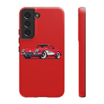 Red Classic Corvette C1 Illustration phone case | Retro Car Tough Case