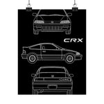 CRX Blueprint Poster JDM Classic Import Tuner Wall Art Garage Decor Gift