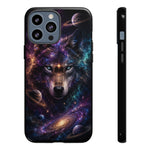 Cosmic Wolf Phone Case, Galaxy Nebula Portrait Tough Cover, Gift