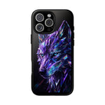 Holographic Wolf Phone Case, Fractured Prism Iridescent Cover