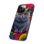 British Shorthair Round Pop Art Tough Phone Case