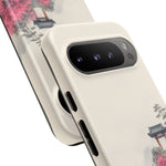 Pink Azalea Mountain Stairs Phone Case Japanese Zen Tough Case