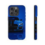 Blue Mustang Art Phone Case, GT500 American Muscle Car Tough Cover for Men